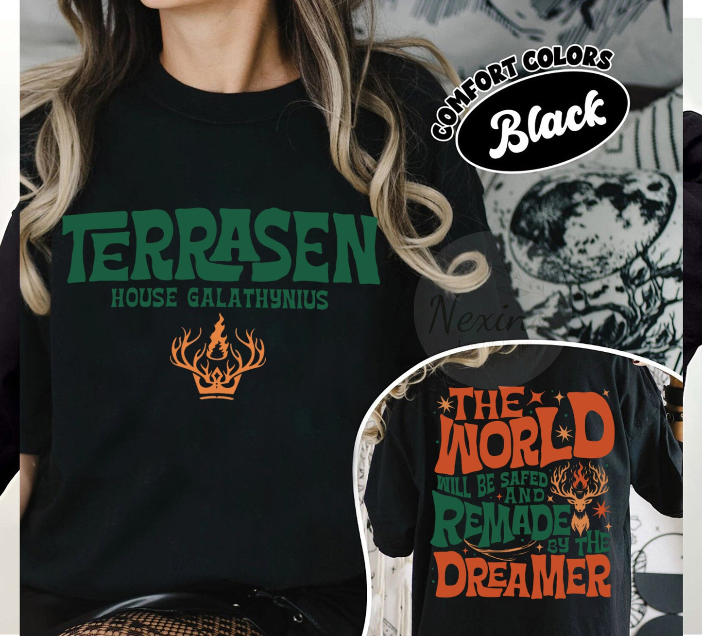SJM- Terrasen t-shirt, Throne of Glass T-shirt, Reading lover gift, Book Lover t-shirt