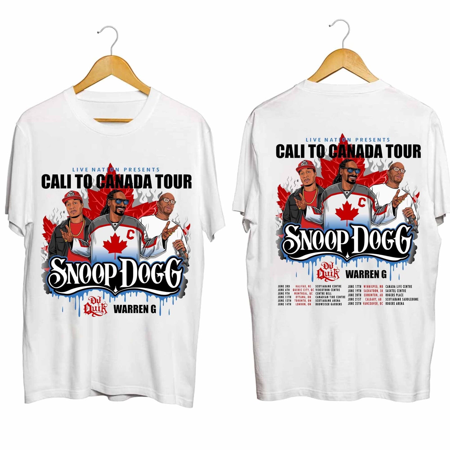 Snoop Dogg - Cali to Canada Tour 2024 Double Sided Shirt