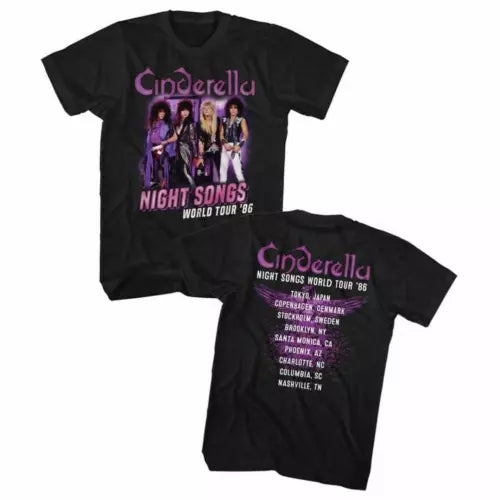 Cinde Rock Band Concert T-shirt - Night Songs World Tour