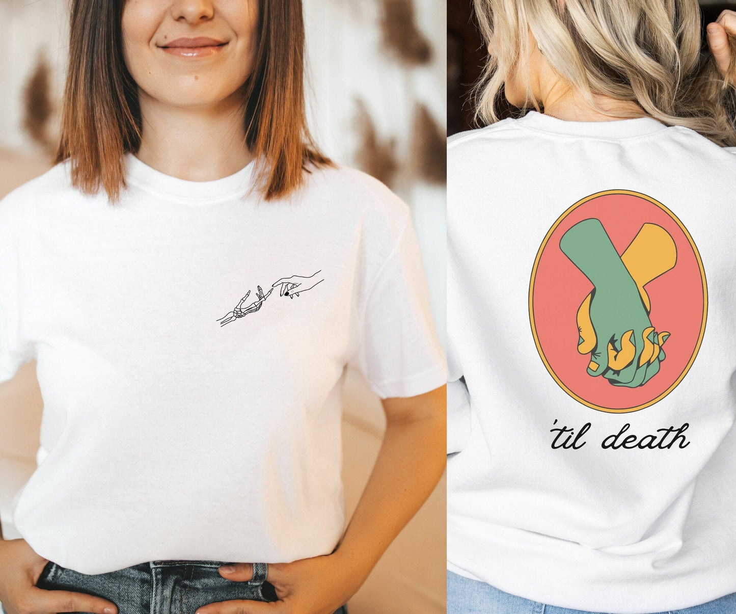 Til Death Do Us Part Shirt, Skeleton hands Shirt