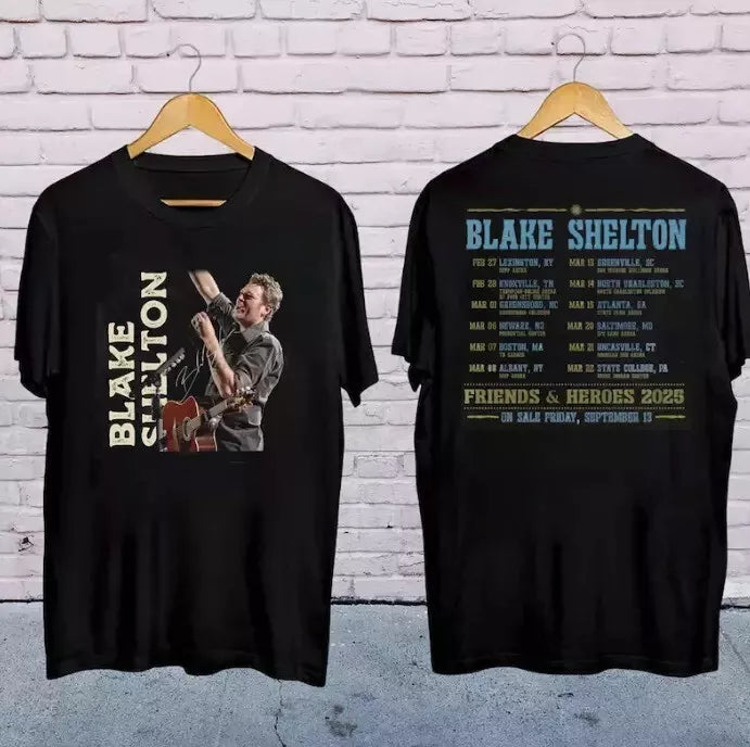 Blake Shelton Friends and Heroes Tour 2025 T-Shirt