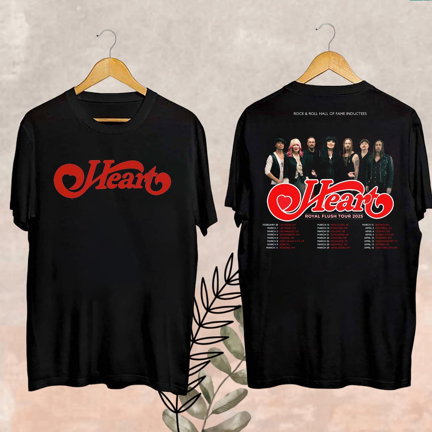 Heart Band Royal Flush Tour Graphic T-Shirt for 2025