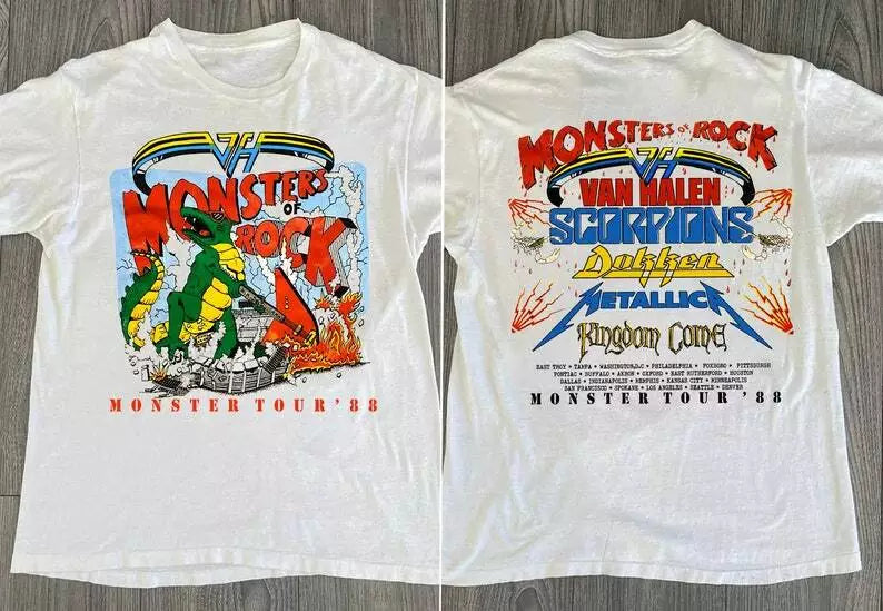Vintage 1988 Monsters Of Rock Tour Concert T-Shirt, Monsters Tour '88 Shirt
