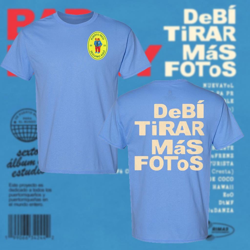 Bad Bunny Deb Tirar Ms Fotos Blue Shirt