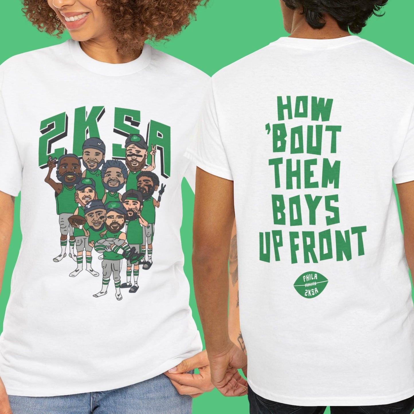 Saquon Barkley Eagles 2-SIDED T-Shirt, How 'Bout Them Boys Up Front, Philadelphia Shirt, Sports Fan