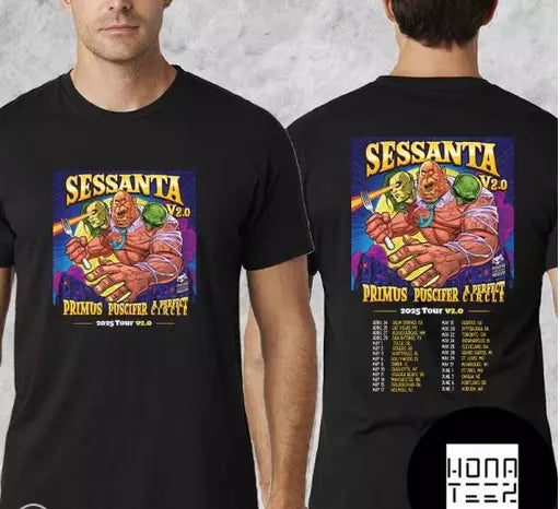 A PERFECT CIRCLE And PRIMUS And PUSCIFER Sessanta V2.0 Tour 2025 Fan Gifts Shirt