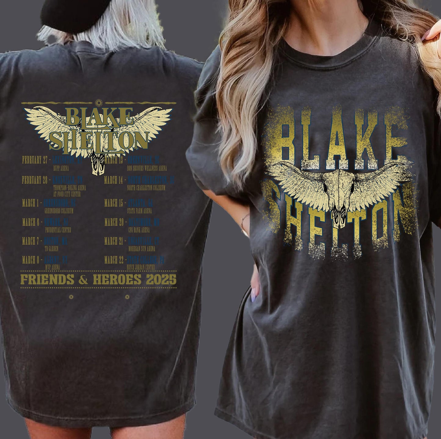 Blake Shelton Shirt, Blake Shelton Friends and Heroes Tour 2025 Shirt