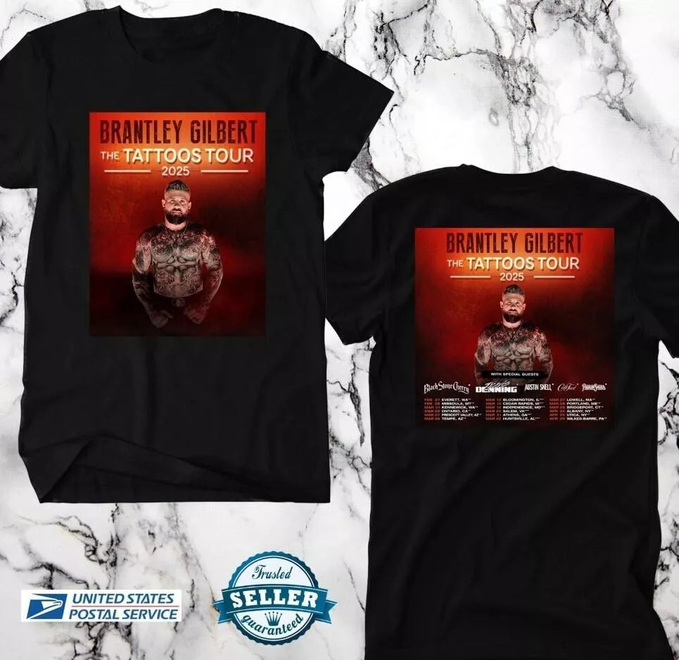 Brantley Gilbert the Tattoos Usa Tour 2025 Shirt