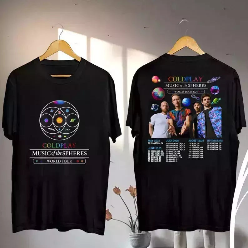 Coldplay Band Music of the Spheres Tour 2025 T Shirt Full Size S-5XL