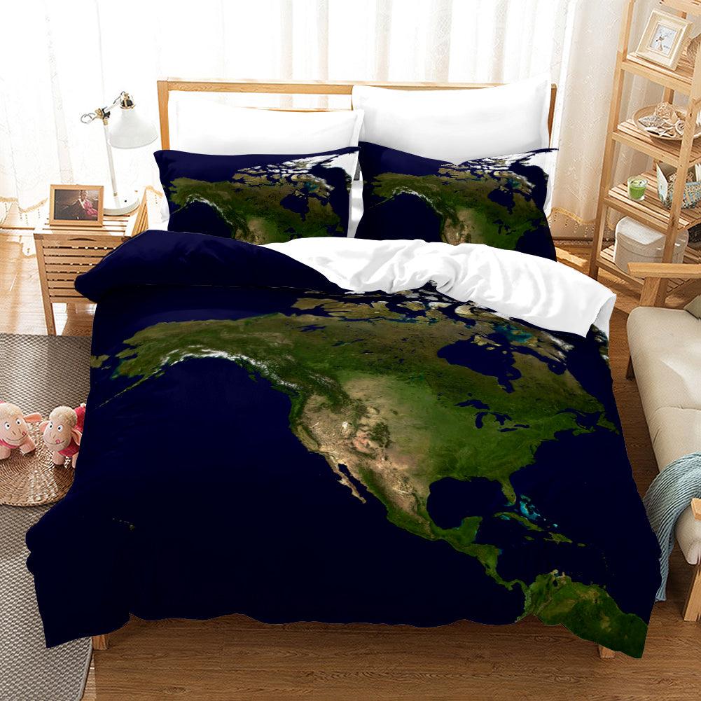3D Blue Green Earth Quilt Cover Set Bedding Set Pillowcases 41