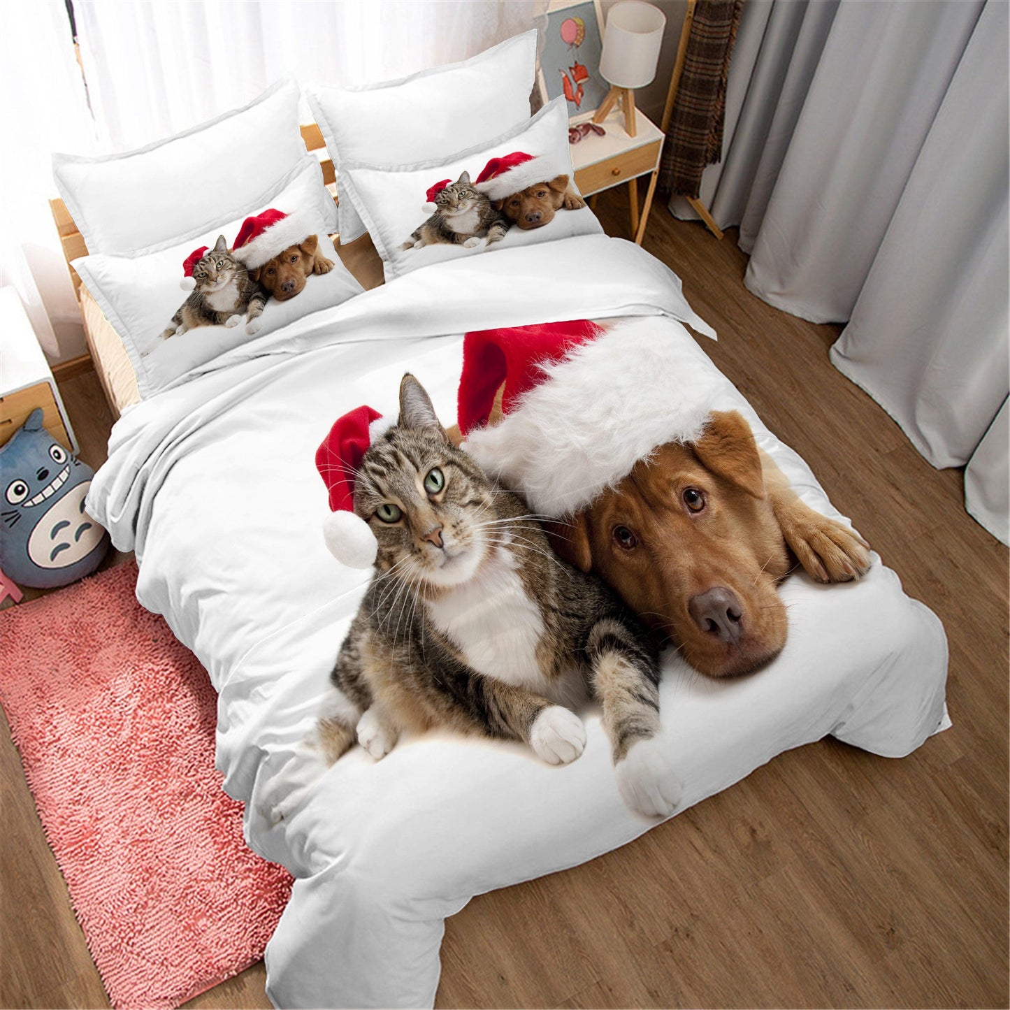 3D Animal Christmas Quilt Cover Set Bedding Set Duvet Cover Pillowcases WJ 1649