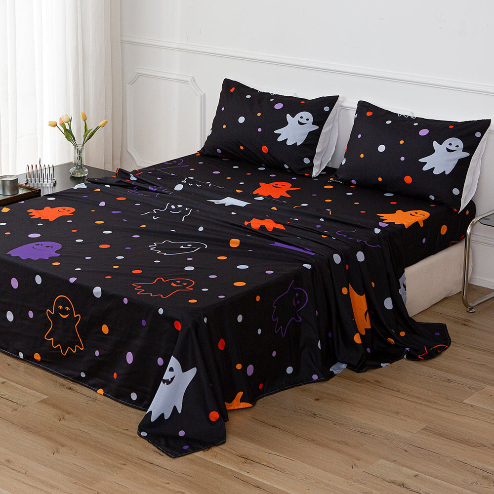 3D Black Ghost Quilt Cover Set Bedding Set Duvet Cover Pillowcases 707