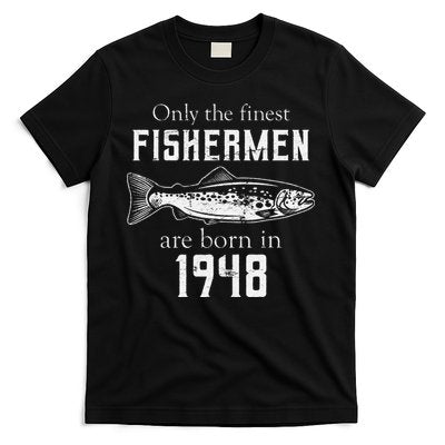 73rd Birthday Vintage 1948 Fishing Fisherman 73 Year Old T-Shirt