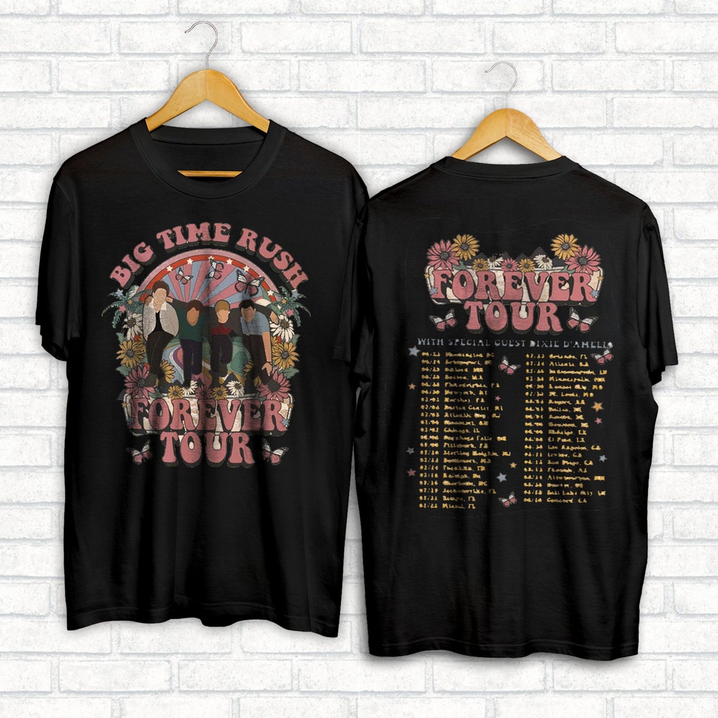 BTR 2 Sides Shirt Rush Tour Tee, Vintage 90s Rap Tees