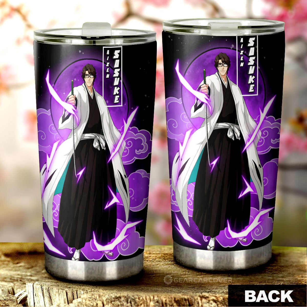 Aizen Sosuke Tumbler Cup Custom Bleach Car Accessories