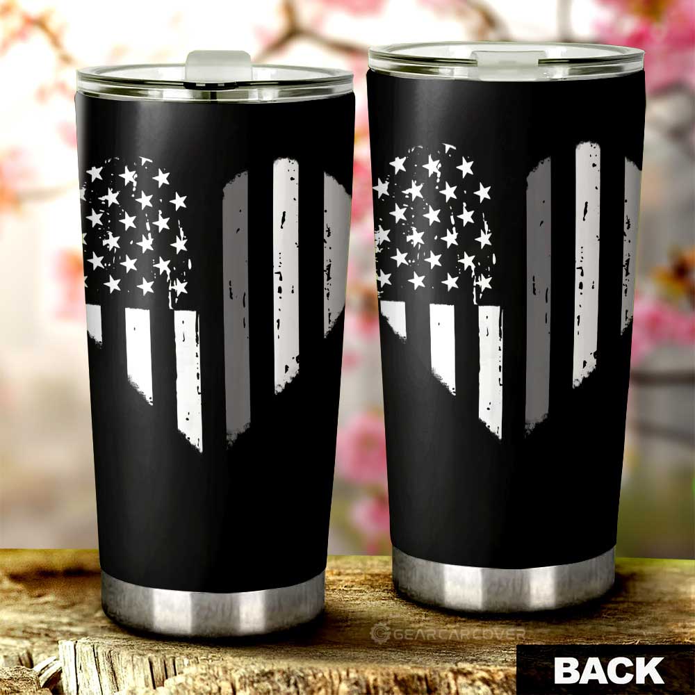 American Flag Heart Tumbler Cup Custom Personalized Name Car Interior Accessories