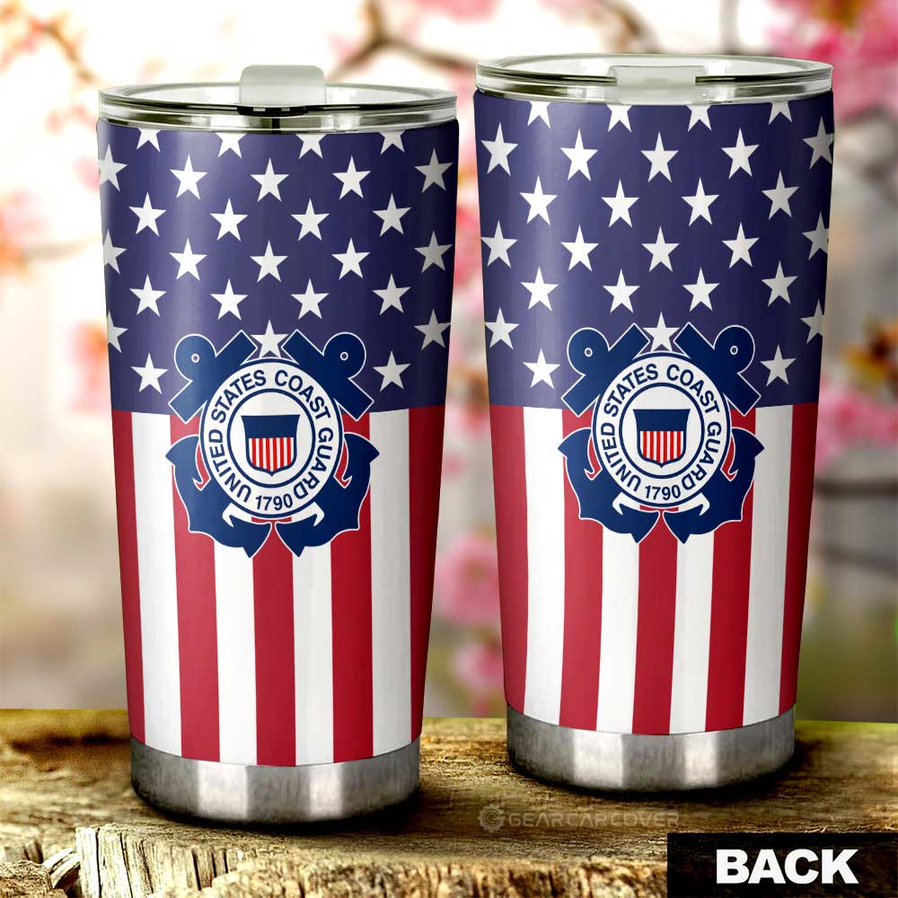 American Flag Military Coast Guard Tumbler Cup Custom Car Interior Accessories