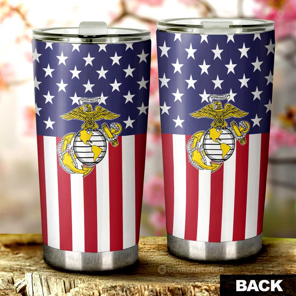 American Flag Military Marine Corps Tumbler Cup Custom Car Interior Accessories