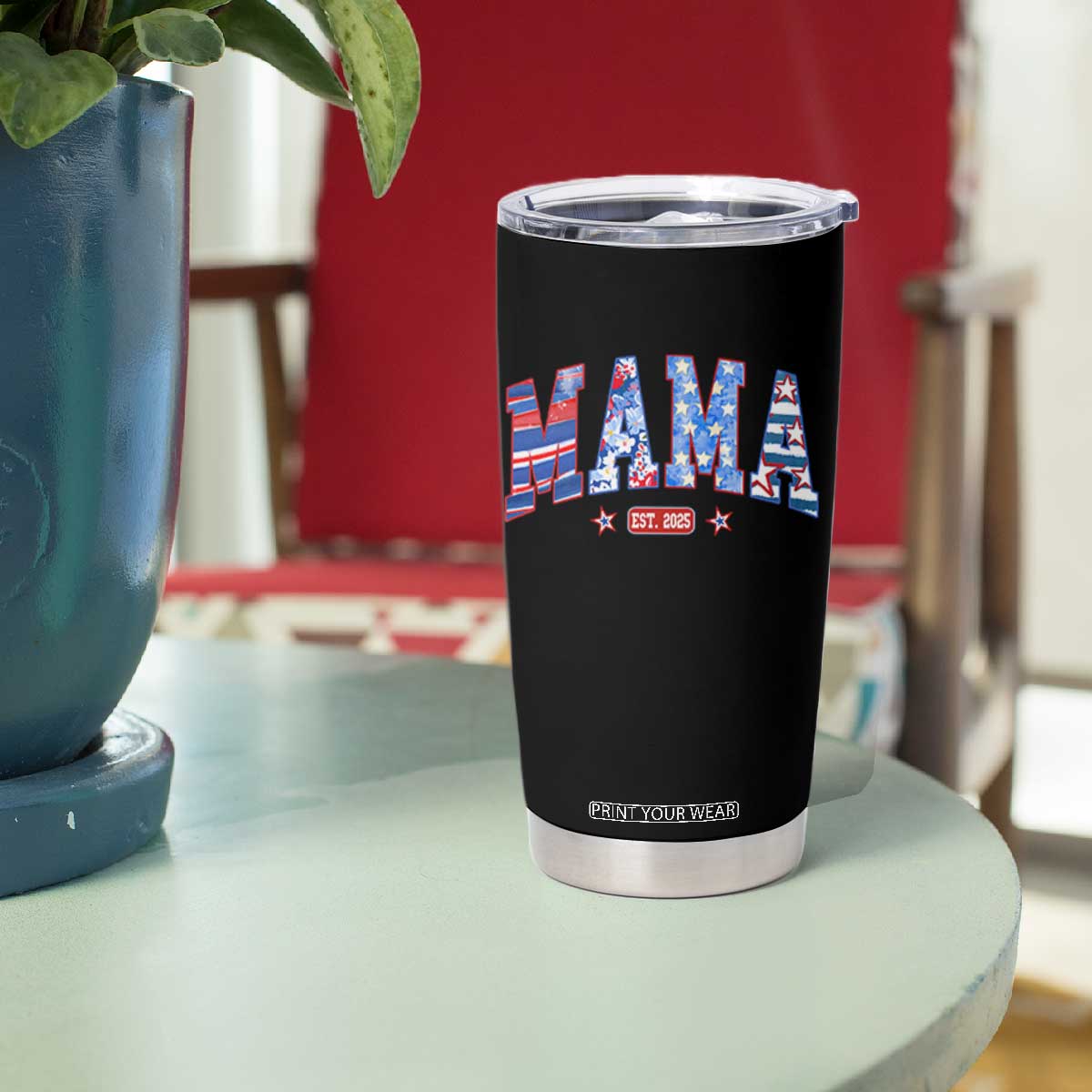 American Mama Est 2025 Tumbler Cup 4th of July Pregnancy Reveal TS10