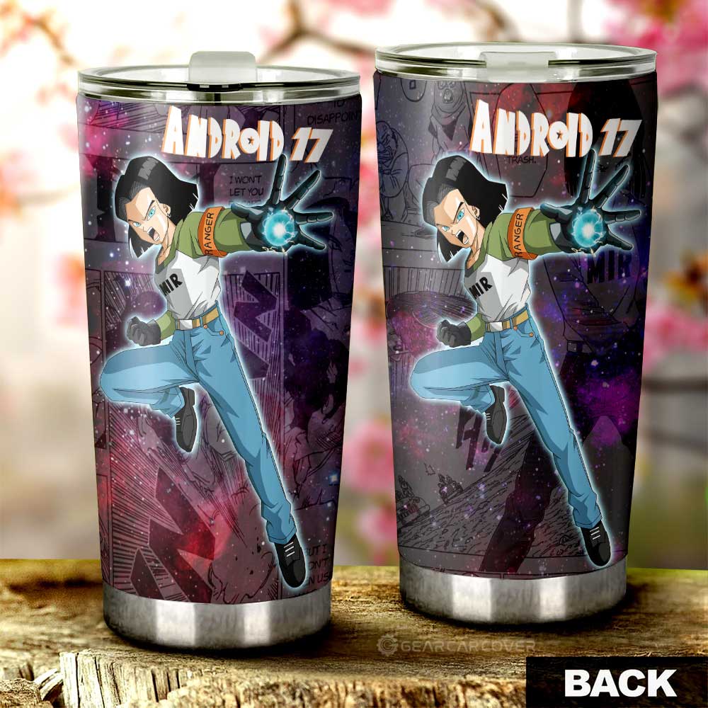 Android 17 Tumbler Cup Custom Dragon Ball Anime Car Accessories Manga Galaxy Style