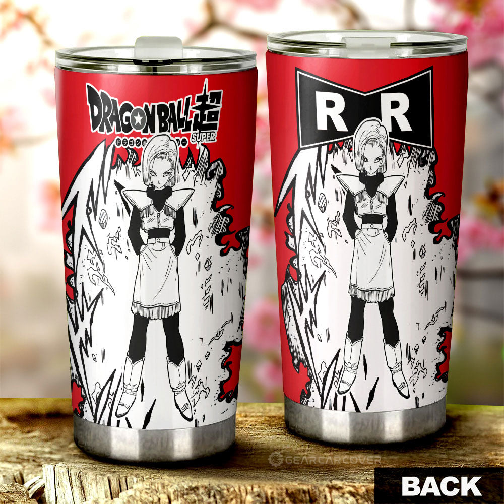 Android 18 Tumbler Cup Custom Car Accessories Manga Style For Fans