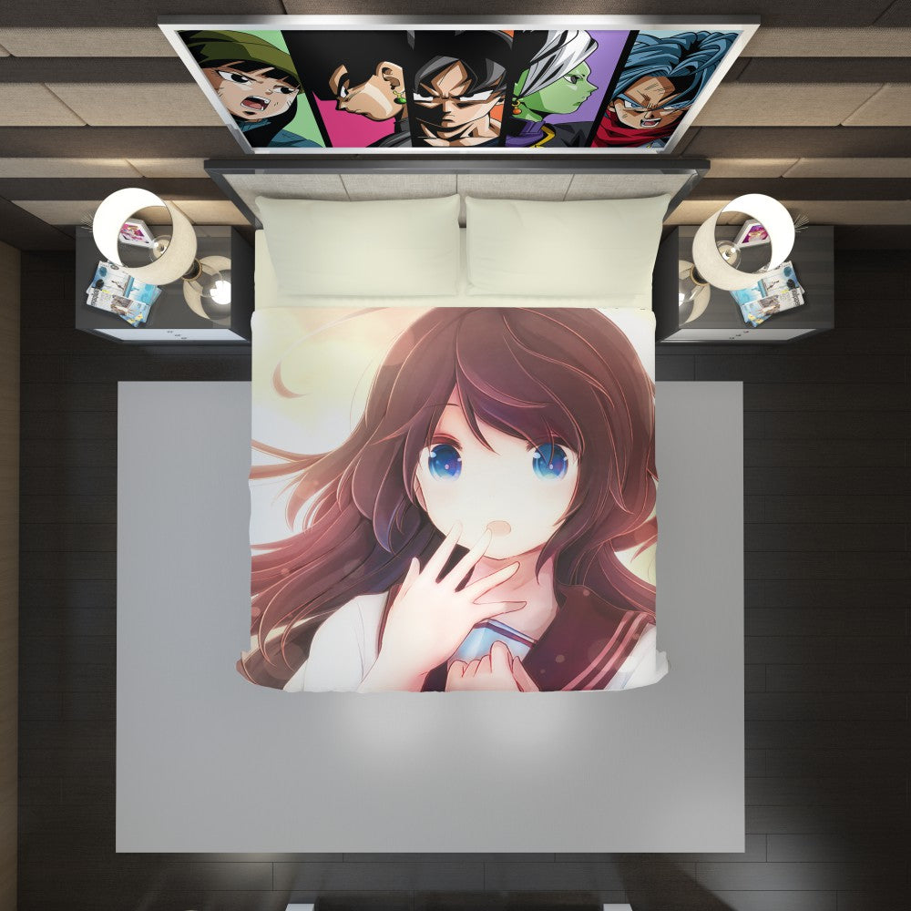 Anime Girl Blue Eyes Duvet Cover