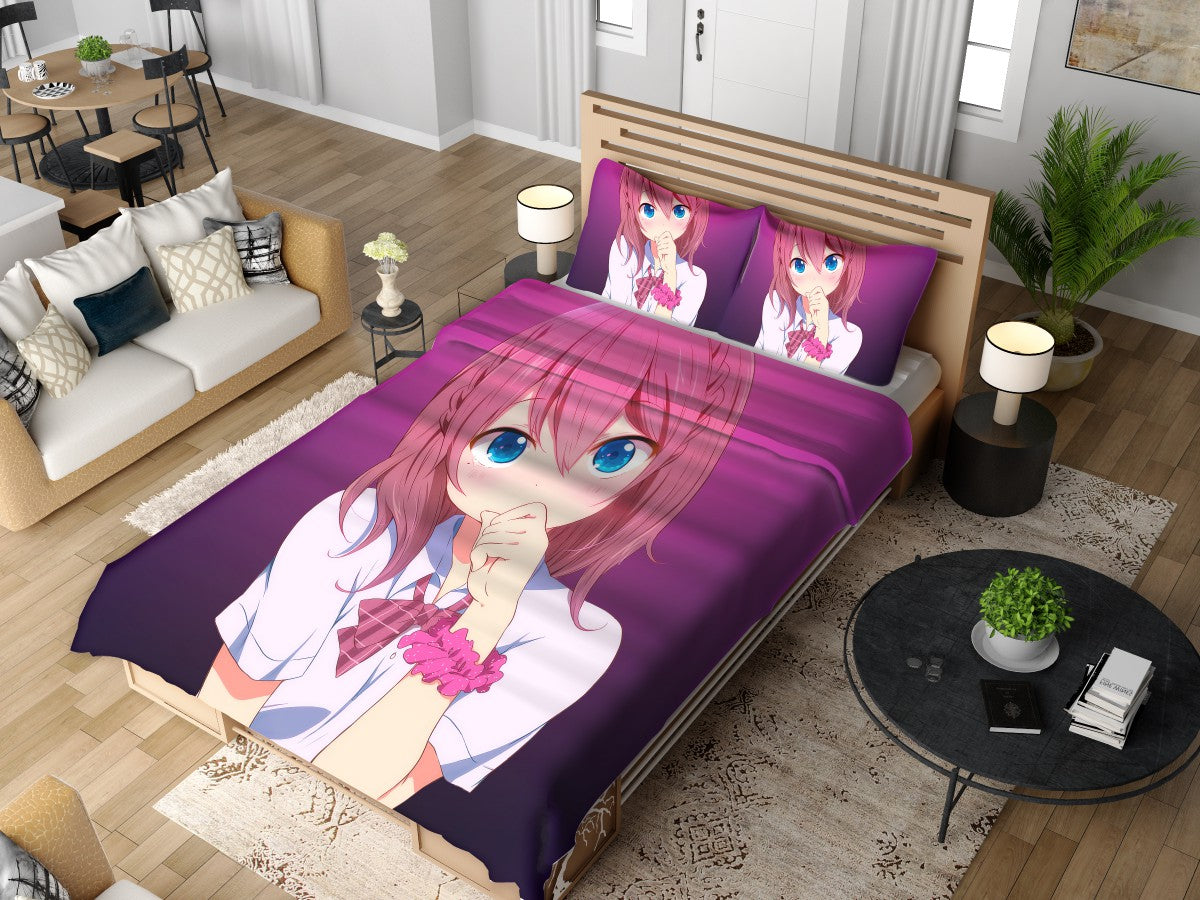 Anime Girl Yawning Teen Bedding Set
