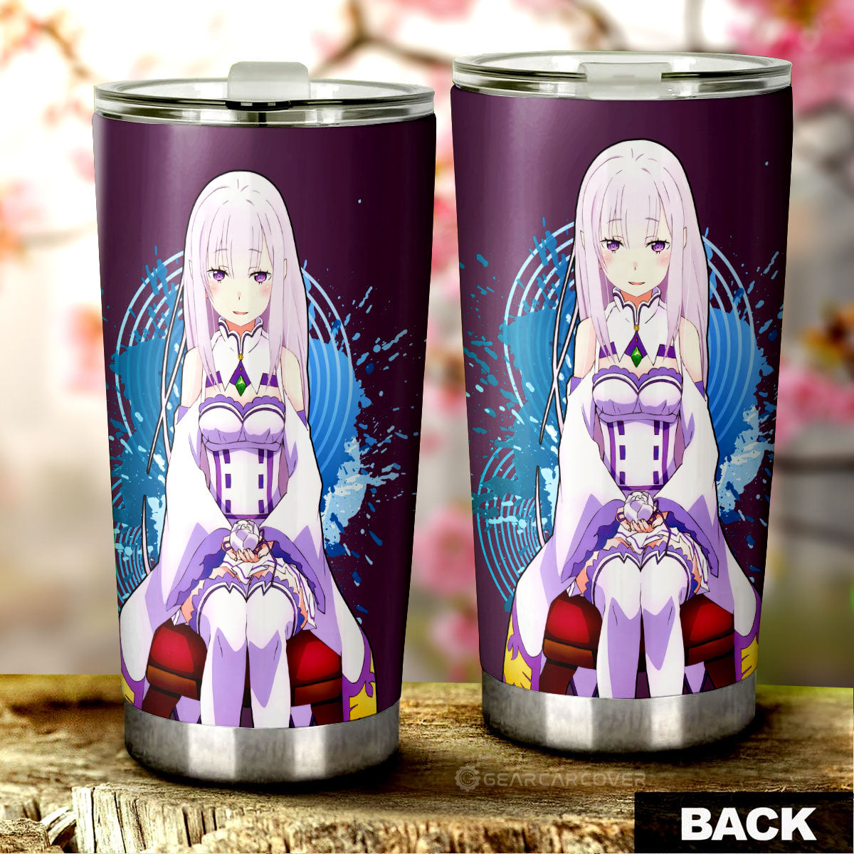 Anime Sexy Girl Emilia Tumbler Cup Custom Re:Zero Anime Car Accessories