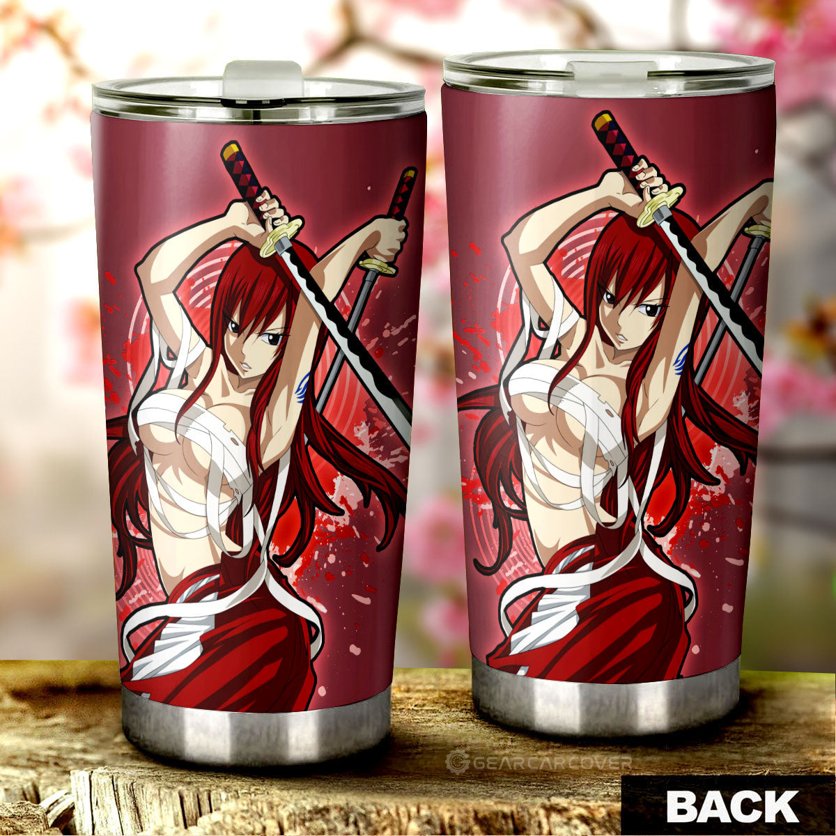 Anime Sexy Girl Erza Scarlet Tumbler Cup Custom Fairy Tail Anime