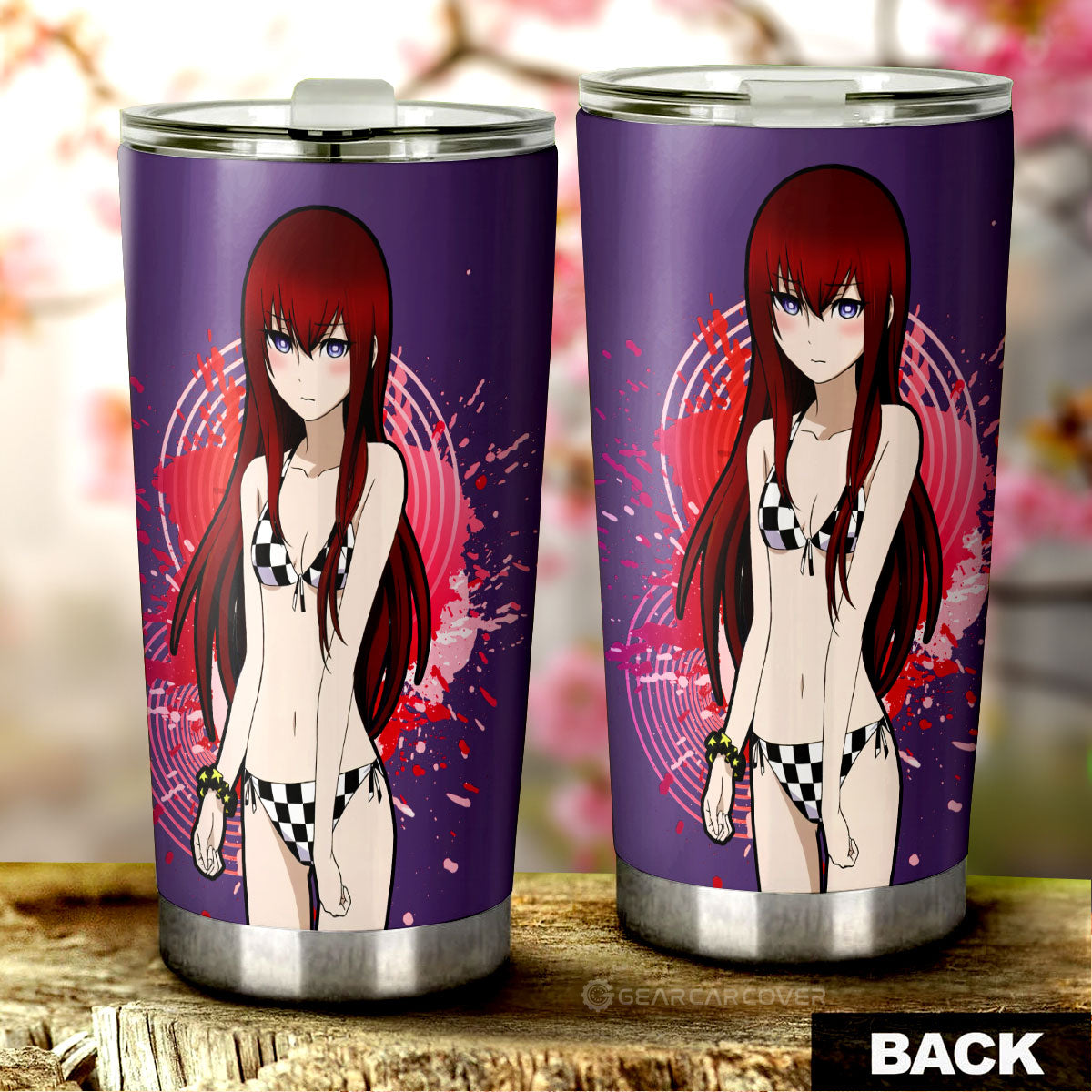 Anime Waifu Girl Kurisu Makise Tumbler Cup Custom Steins;Gate Anime Car Accessories