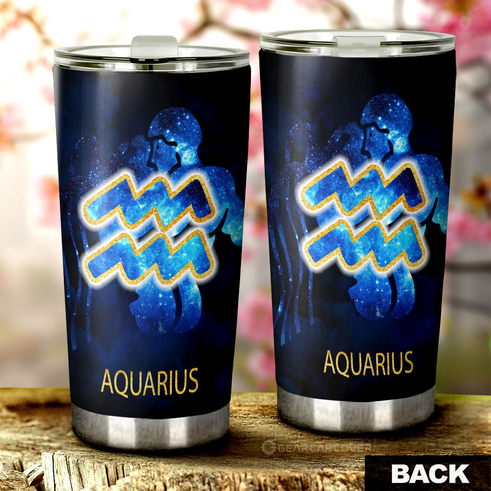 Aquarius Tumbler Cup Custom Zodiac Car Interior Accessories