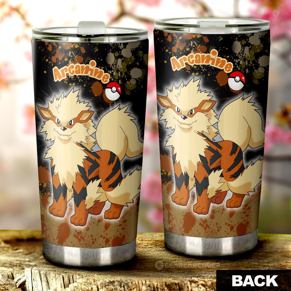 Arcanine Tumbler Cup Custom Tie Dye Style Car Accessories