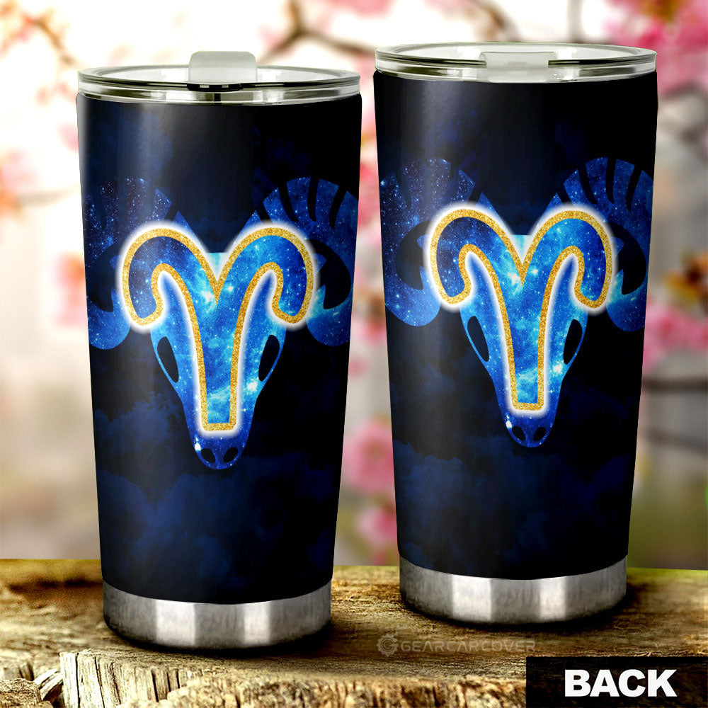 Aries Tumbler Cup Custom Name Zodiac Car Interior Accessories