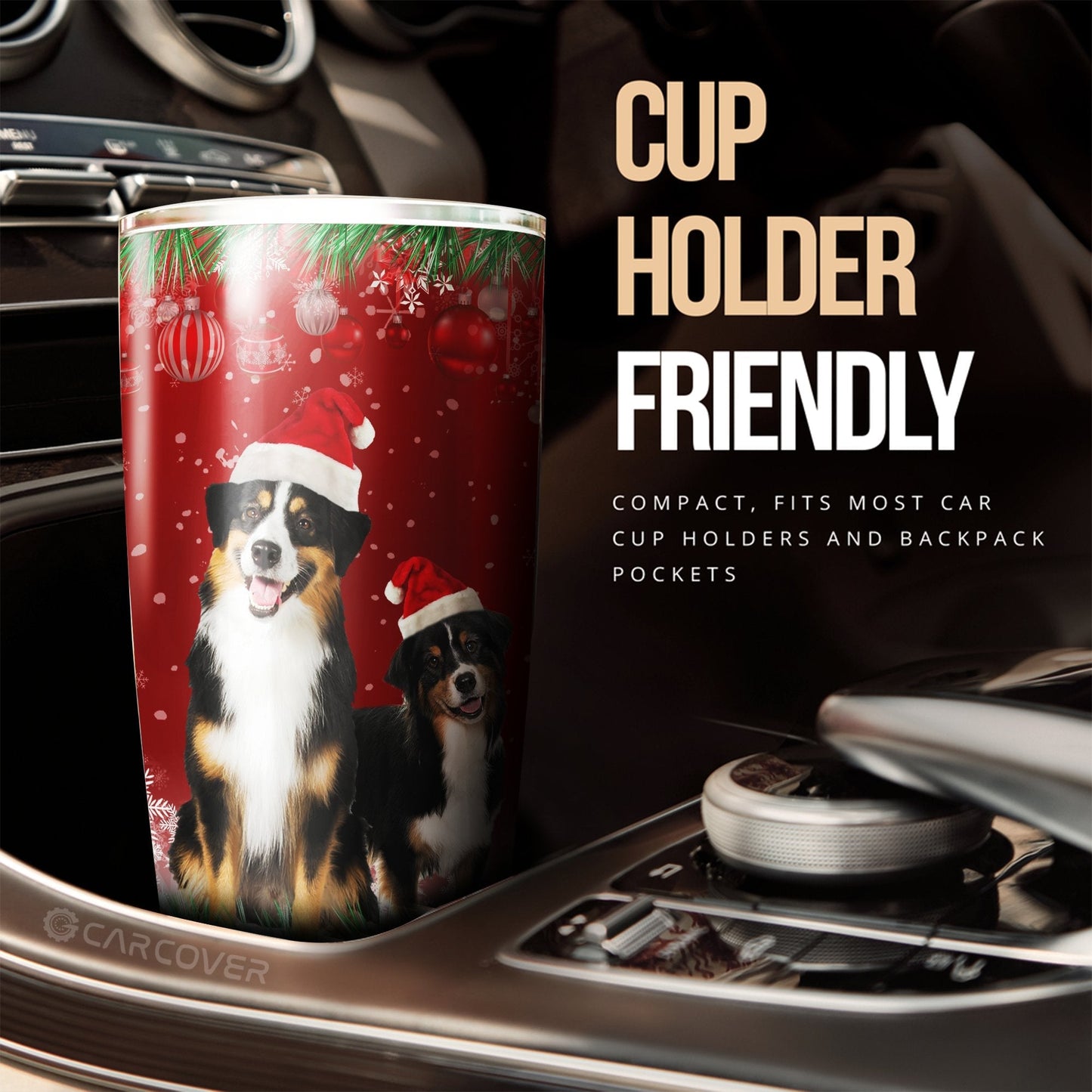 Australian Shepherds Christmas Tumbler Cup Custom Car Accessories For Dog Lovers