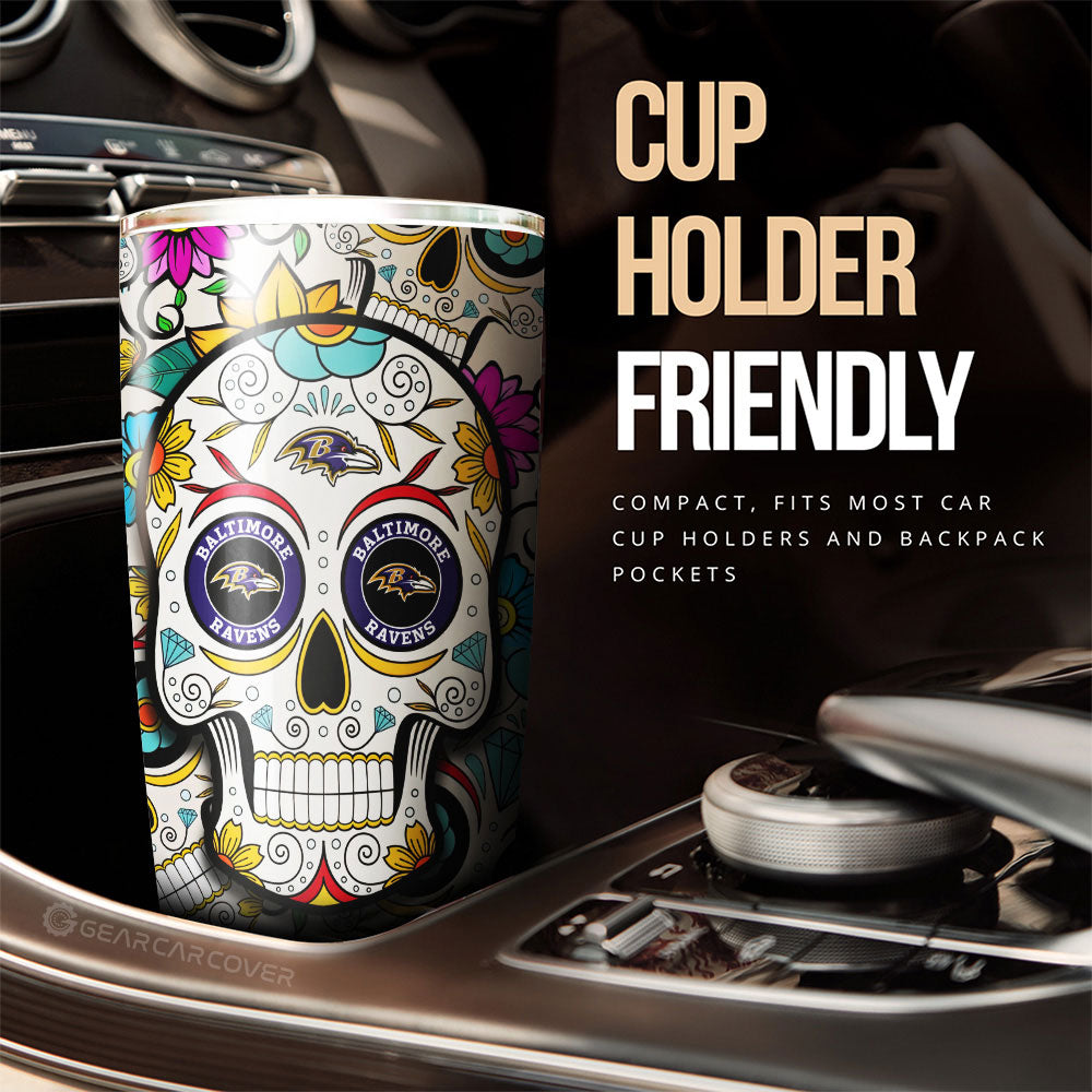 Baltimore Ravens Tumbler Cup Custom Sugar Skull Car Accessories