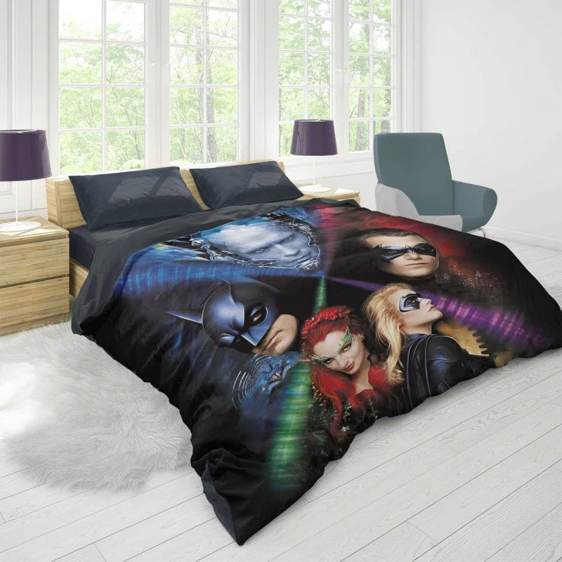 Batman & Robin in Justice League Movie Duvet Cover