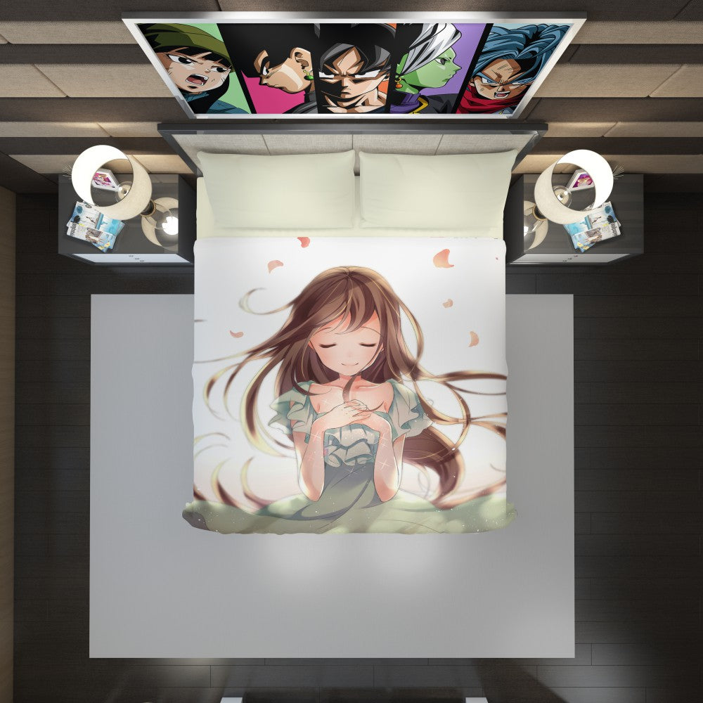 Beautiful Japanese Anime Girl Queen King Duvet Cover