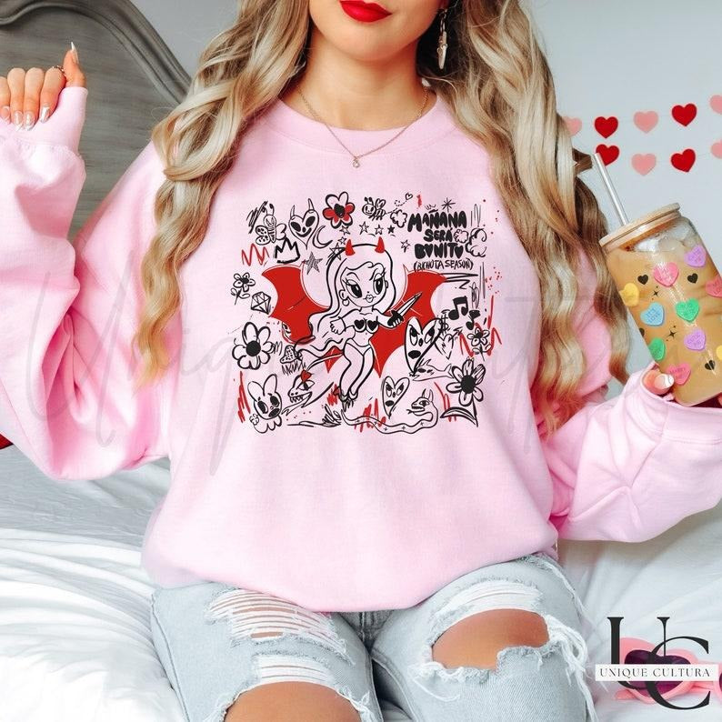 Bichota Season Valentine KaRoL G Sweater, KG Tee MaƱana Sera Bonito Sweatshirt Gift for Karol G Fan Valentines Day Gift