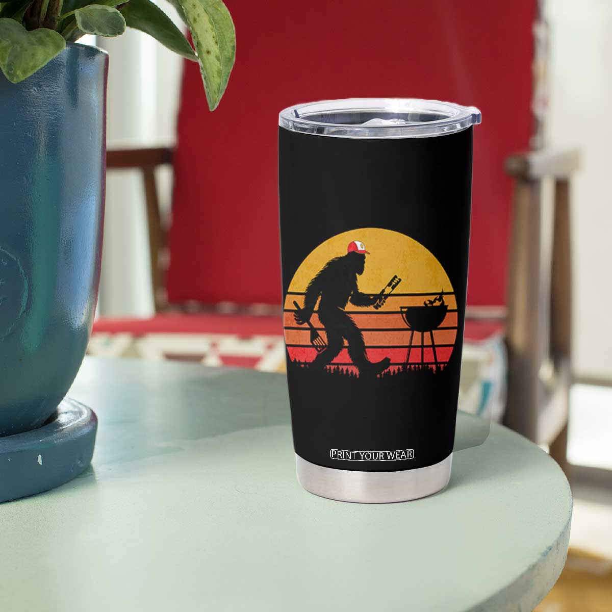 Bigfoot BBQ Tumbler Cup Funny Barbecue Sasquatch Lovers Dad Grill Gift TS10