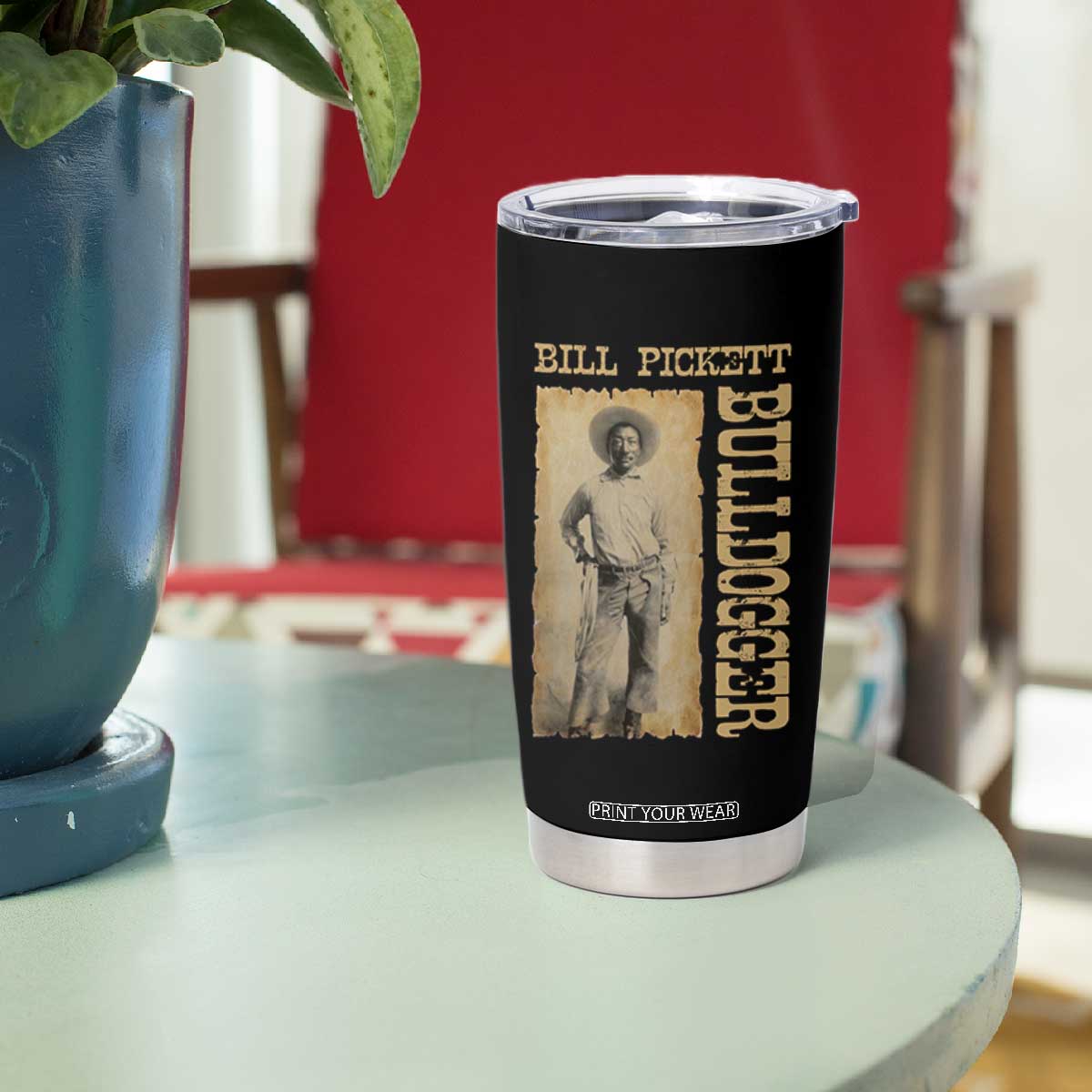 Bill Pickett The Bulldogger Tumbler Cup Western African American Cowboy TS11