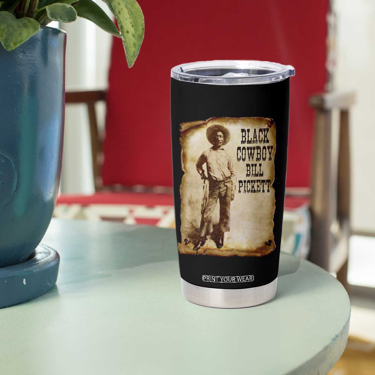Black Cowboy Bill Pickett Tumbler Cup African American Cowboys Black History TS10