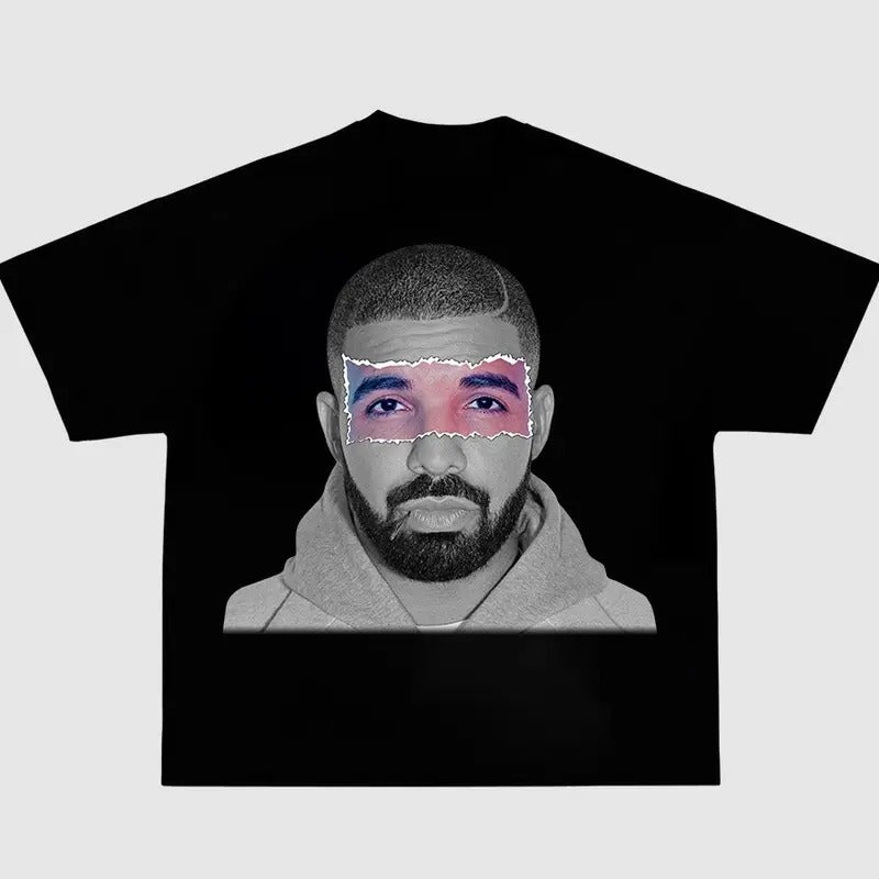 Black Drakee Big Face Graphic Tee, Gift For Fan