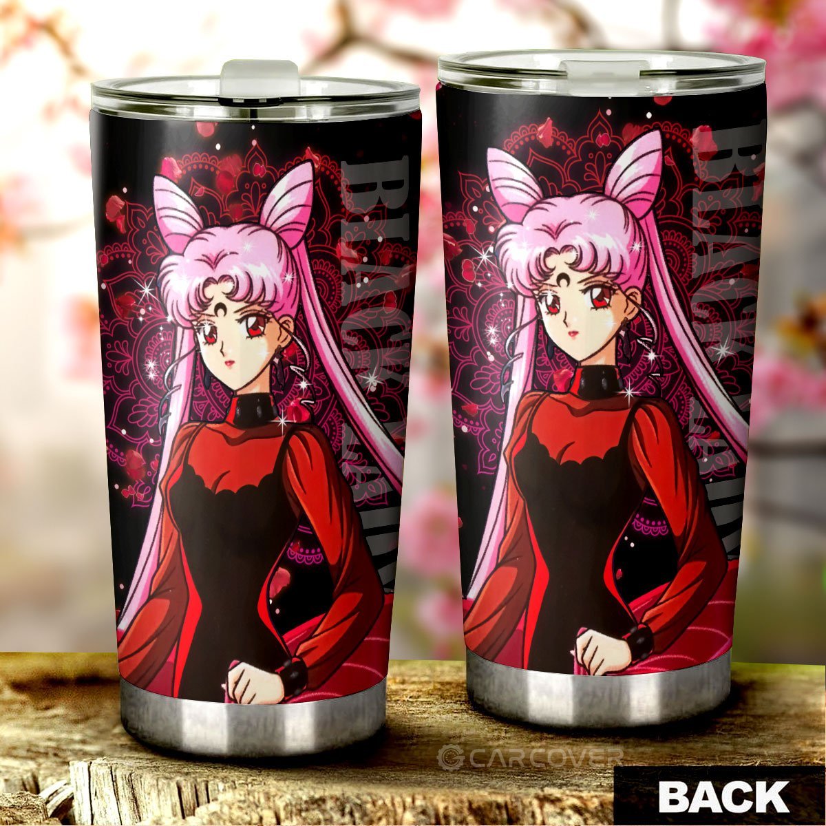 Black Lady Sailor Moon Tumbler Cup Custom Anime Car Accessories
