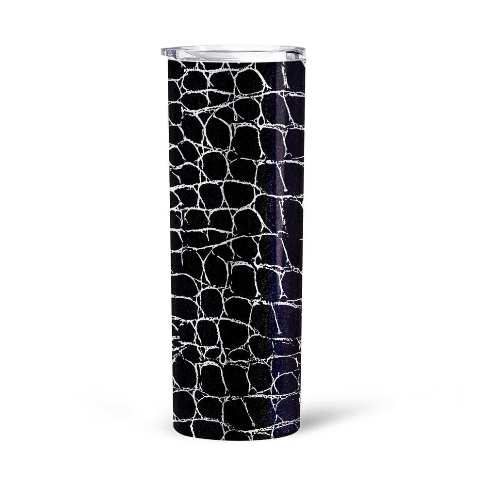 Black Skin Pattern Crocodile Custom Tall Glitter Tumbler
