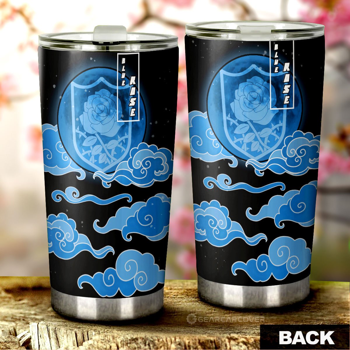 Blue Rose Tumbler Cup Custom Car Interior Accessories