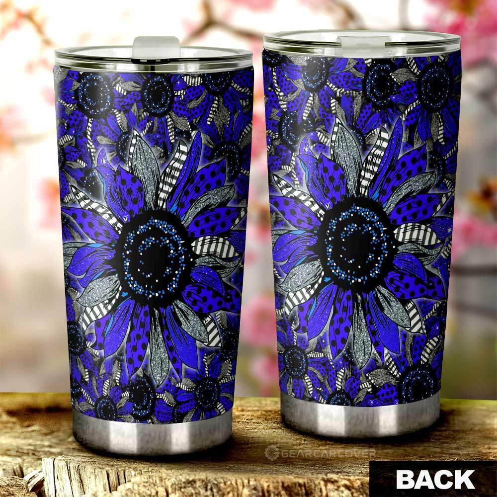 Blue Sunflower Tumbler Cup Custom Car Decoration