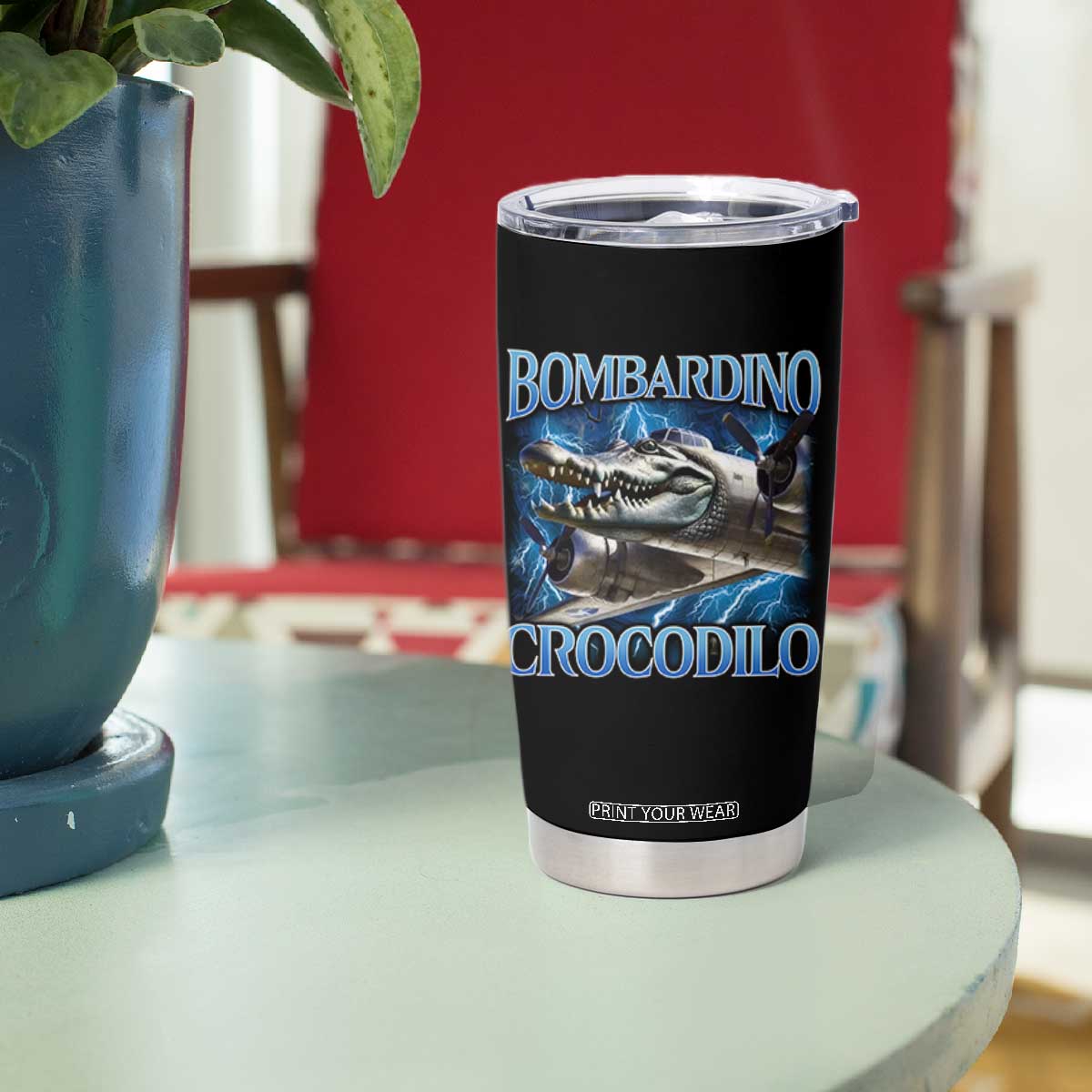 Bombardino Crocodilo Tumbler Cup Internet Memes Italian Brainrot TS10