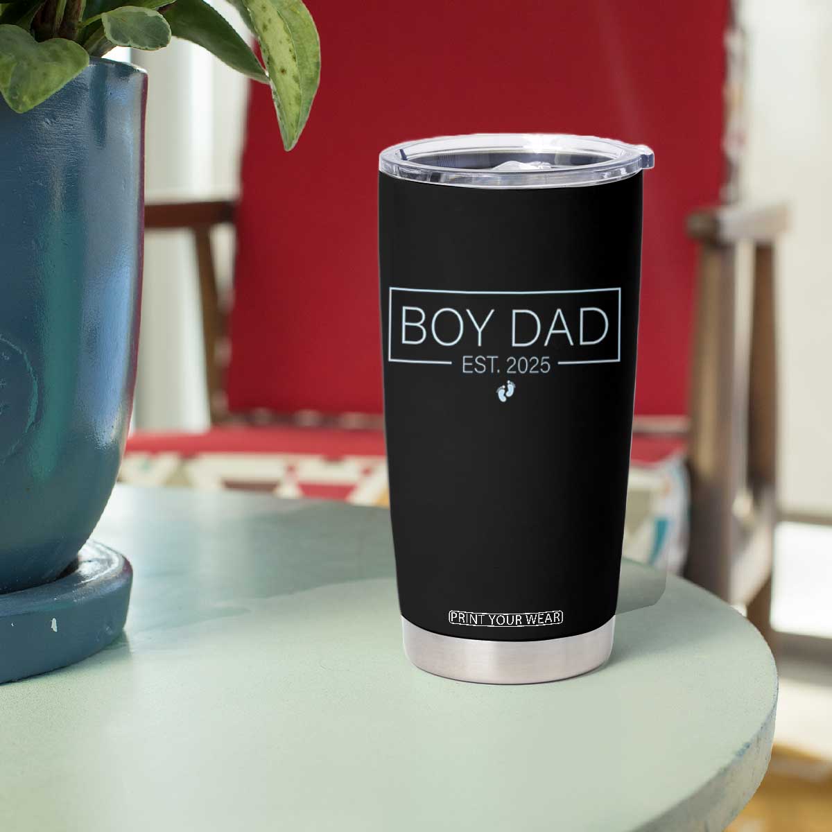 Boy Dad Est 2025 Tumbler Cup Newborn Daddy Father Baby Boy Son Expect Baby TS10