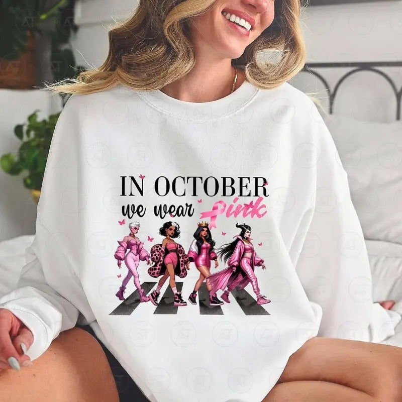 Breast Cancer Survivor Shirt, In October We Wear Pink Tshirt, Pink Movie Breast Cancer Month Halloween Shirt