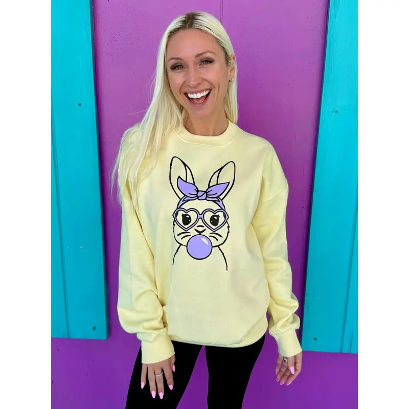Bubble Bunny Yellow Sweatshirt